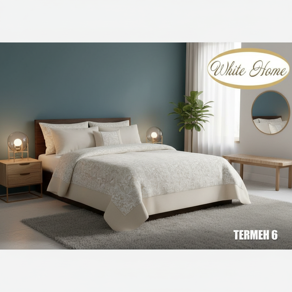 روتختی دونفره مخمل white homeطرح ترمه6|8تیکه